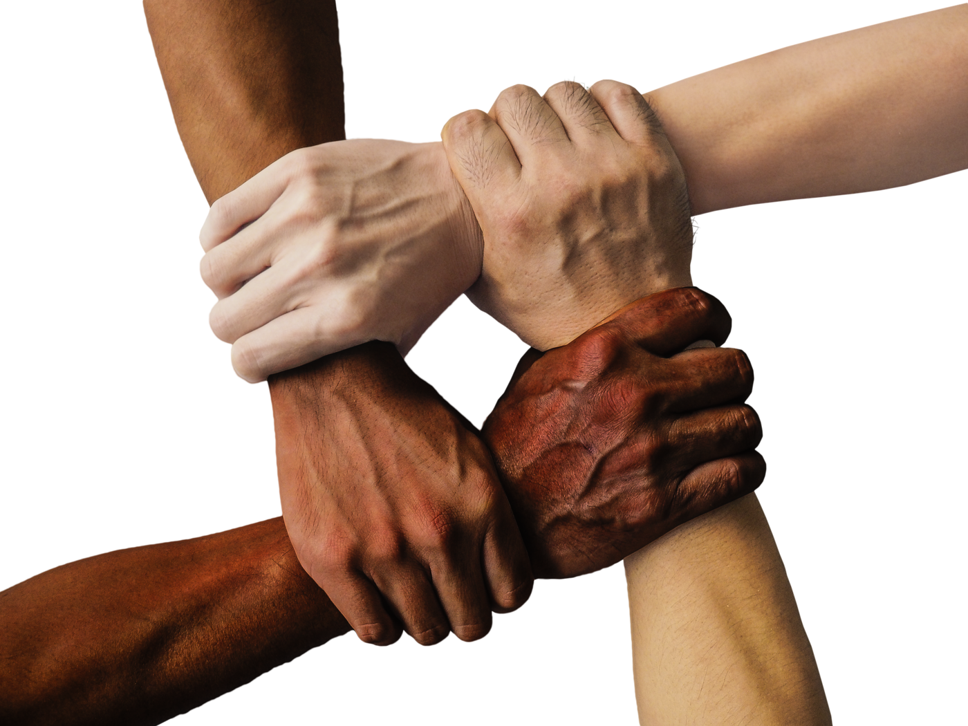 Auf diesem Bild reichen sich mehrere Menschen die Hände