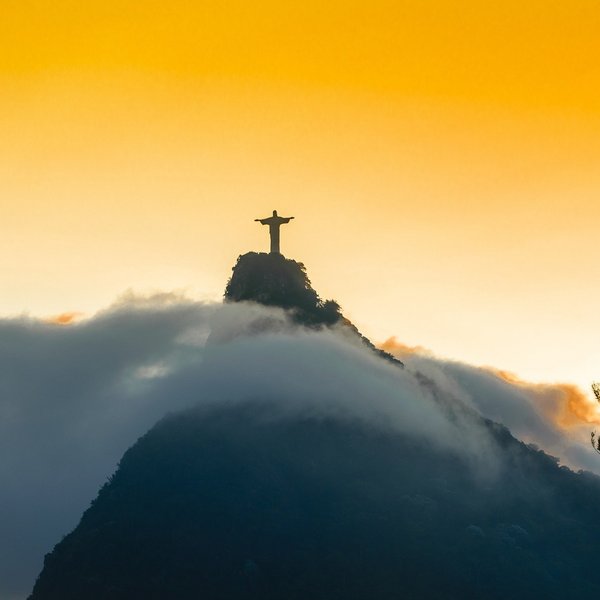 Cristo Redentor Statue in Rio de Janeiro, Brasilien.
