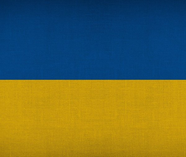 Das Bild zeigt die Flagge von  Ukraine.