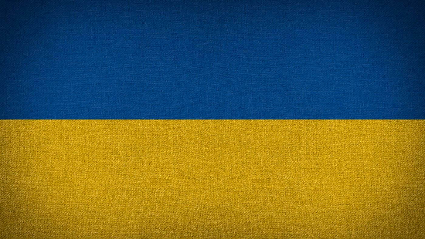 Das Bild zeigt die Flagge von  Ukraine.